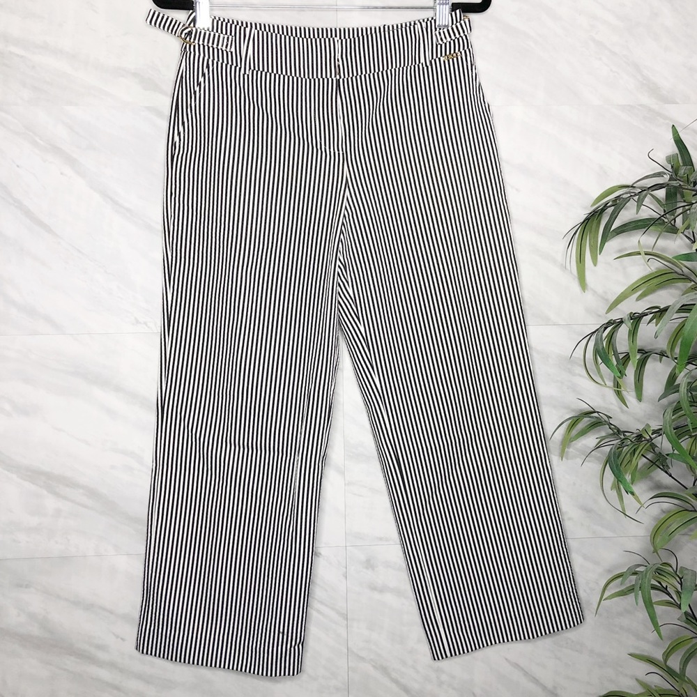 St. John Sport Textured Stripe Crop Pants 4